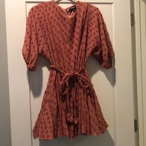Darling puffy sleeve dress with tie! WORN ONCE
